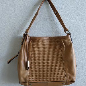 B Makowsky Beige Soft Leather Handbag Purse